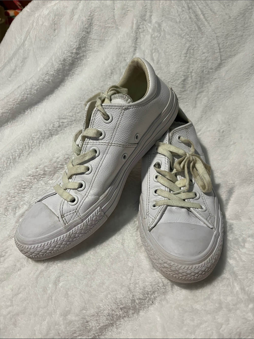 Classic Women's White Low-Top Leather Sneakers